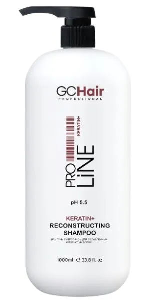 Шампунь с Кератином для ослабленных и пористых волос 1000мл GC HAIR, ЧЗ