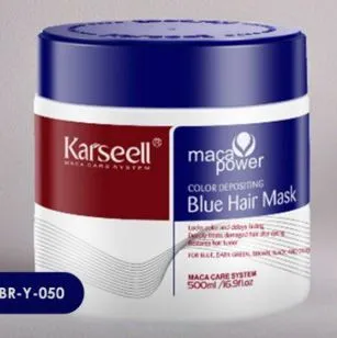 Маска тонирующая синяя 500мл Karseell MACA ESSENCE COLOR DEPOSITION BLUE HAIR MASK