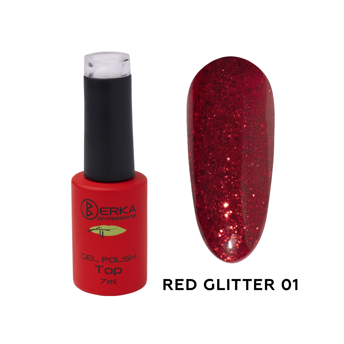 Гель-лак Red glitter №01 7мл Berka