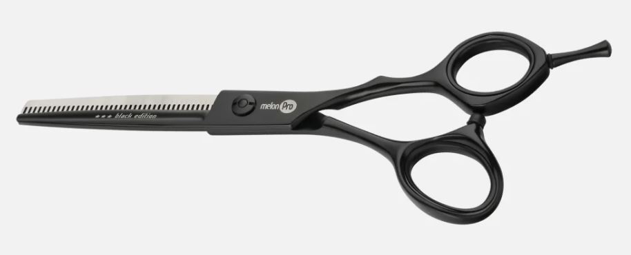 Парикмахерские ножницы Melon Pro серия Black Edition филировочные/эргономичные /40 зубьев/ 6"/