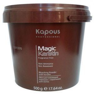 Обесцвечивающий порошок с кератином для волос Non Ammonia серии Magic Keratin 500г Kapous ЧЗ