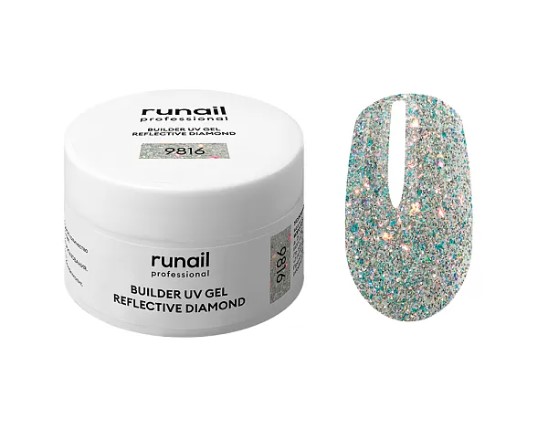 Моделирующий УФ-гель светоотражающий BUILDER UV GEL REFLECTIVE DIAMOND, 15г №9816