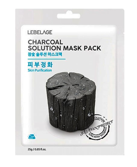 Маска тканевая для лица Древесный уголь / Lebelage Charcoal Solution Mask Pack 25 гр