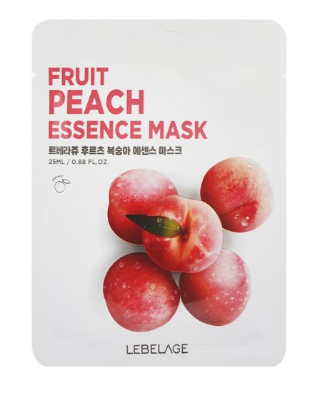 Маска тканевая для лица с экстрактом персика / Lebelage Fruit Peach Essence Mask 25 мл