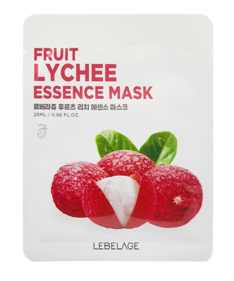 Маска тканевая для лица с экстрактом личи / Lebelage Fruit Lychee Essence Mask 25 мл