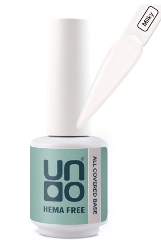 Гель-лак базовый All Covered Base Gel, 10 г Milky HEMA FREE UNO