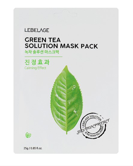 Маска тканевая для лица с экстрактом зеленого чая / Lebelage Green Tea Solution Mask 25 гр