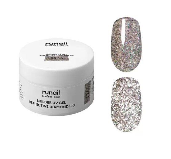 Моделирующий УФ-гель светоотражающий BUILDER UV GEL REFLECTIVE DIAMOND 3.0, 15г №9966