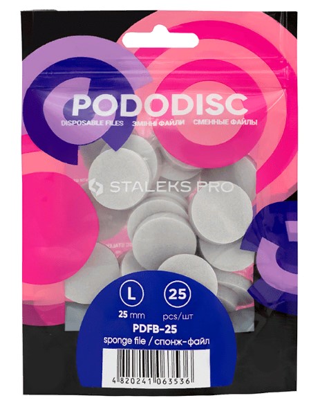 Спонж-файл для педикюрного диска PODODISC STALEKS PRO L (25 шт) PDFB-25