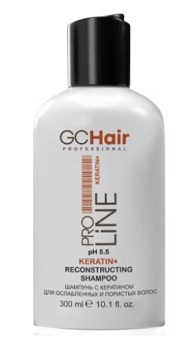 Шампунь с Кератином для ослабленных и пористых волос 300мл GC HAIR, ЧЗ