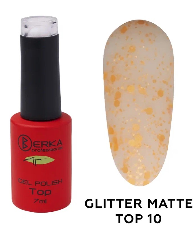 Топ rubber glitter matte №10 7мл Berka