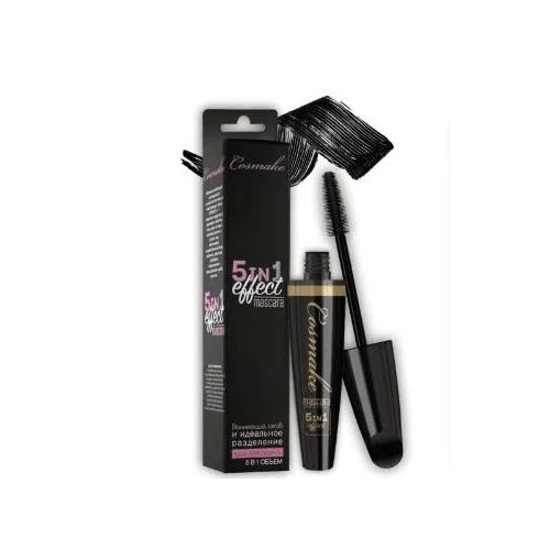 Тушь 5в1 черная (пластиковая кисточка) Сosmake