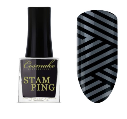 Лак для Стемпинга 01 черный 9мл, Cosmake