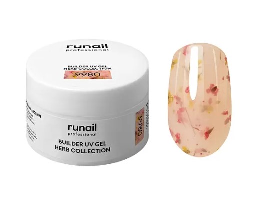 Моделирующий УФ-гель с сухоцветами BUILDER UV GEL HERB COLLECTION, 15г №9980 ЧЗ