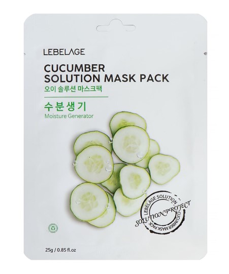 Маска тканевая для лица Огурец / Lebelage Cucumber Solution Mask Pack 25 гр
