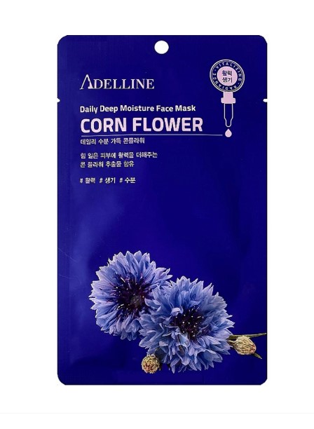 Маска тканевая с экстрактом василька / Adelline Daily Deep Moisture Face Mask Corn Flower 20 гр
