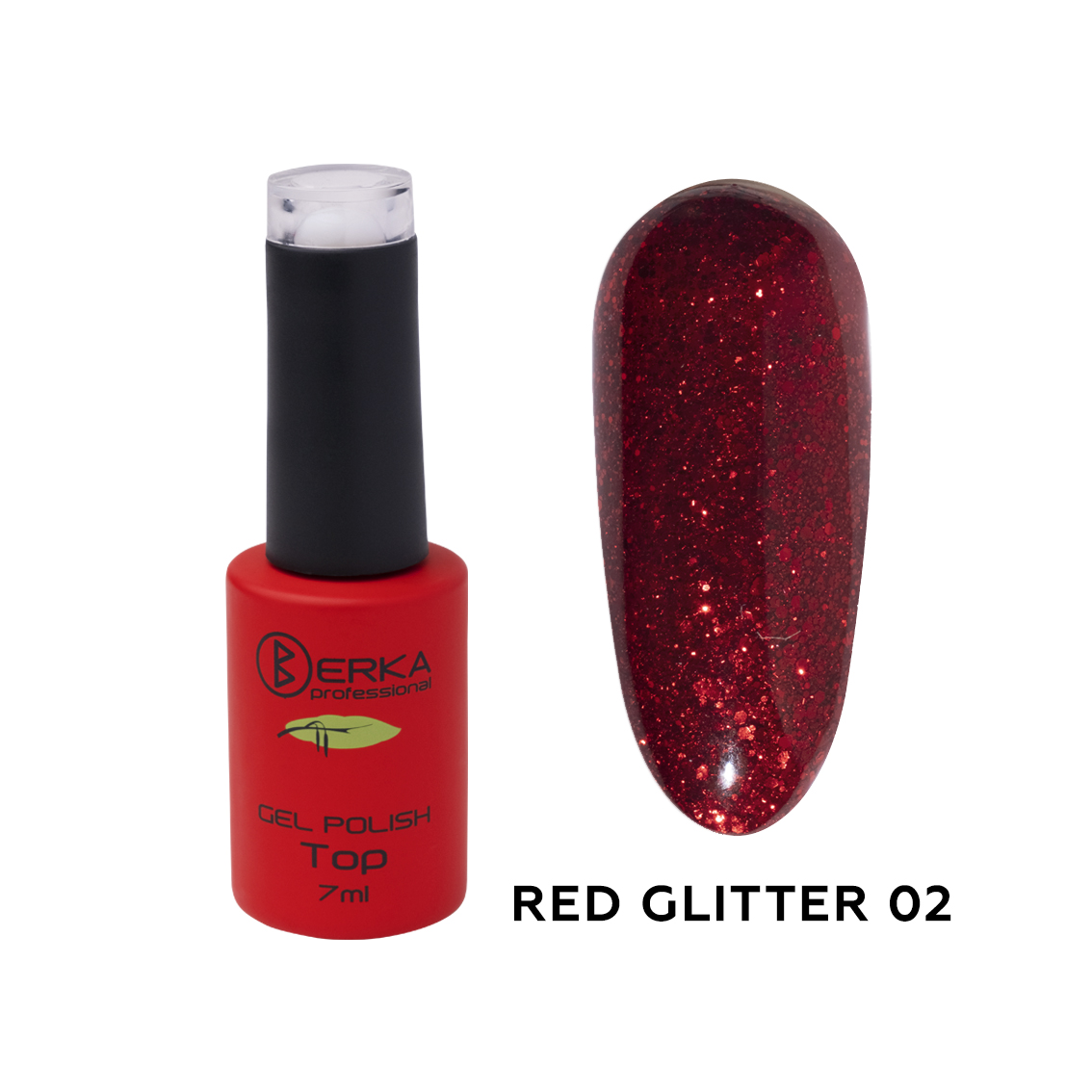 Гель-лак Red glitter №02 7мл Berka
