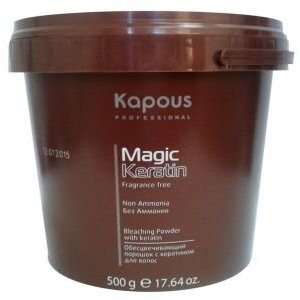 Обесцвечивающий порошок с кератином для волос Non Ammonia серии Magic Keratin 500г Kapous