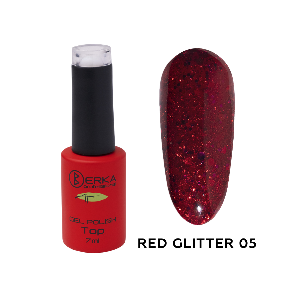 Гель-лак Red glitter №05 7мл Berka