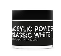 Акриловая пудра белая Acrylic Powder Classic White 20г In'Garden