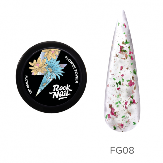 Гель для наращивания FLOWER Power FG08 Rock'n'Rose, 10мл RockNail