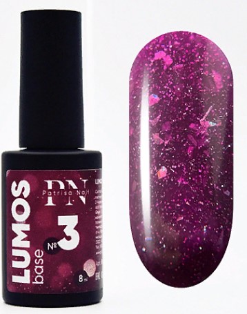 LUMOS Base №3 светоотражающая цветная база, 8мл Patrisa Nail