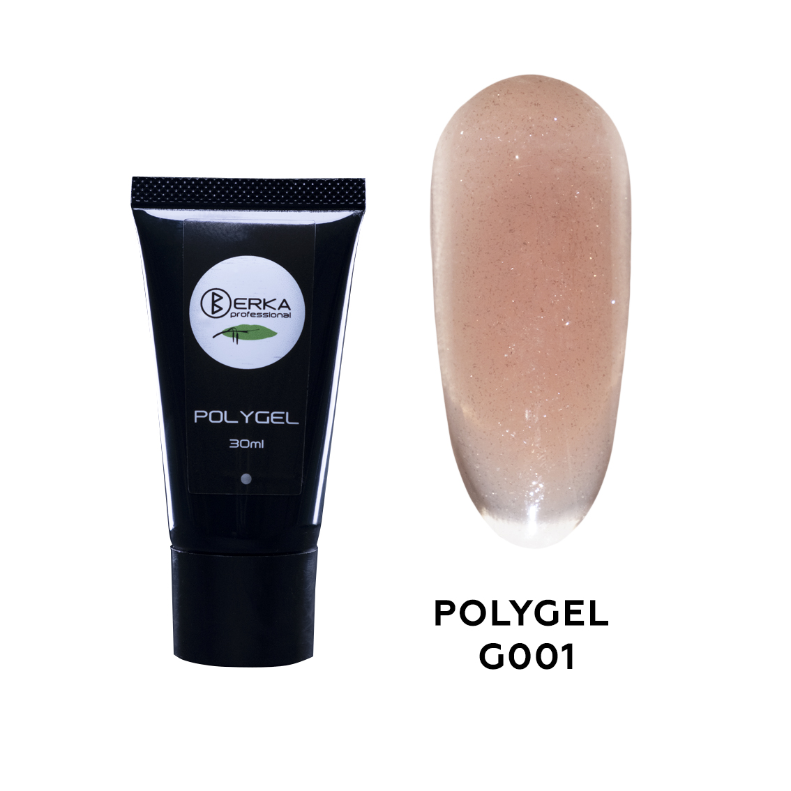 Полигель G001 камуфляж Glitter 30мл Berka
