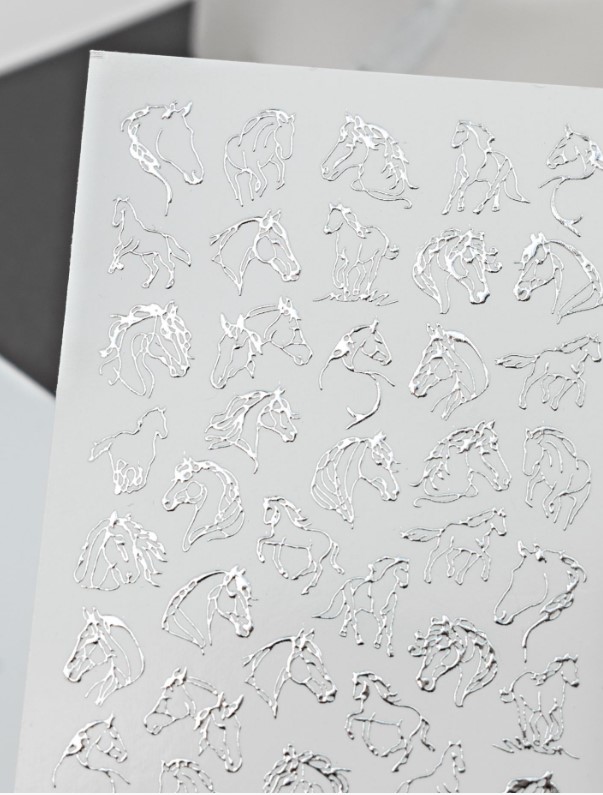 Слайдер-дизайн SPARKLE Лошади зима серебро