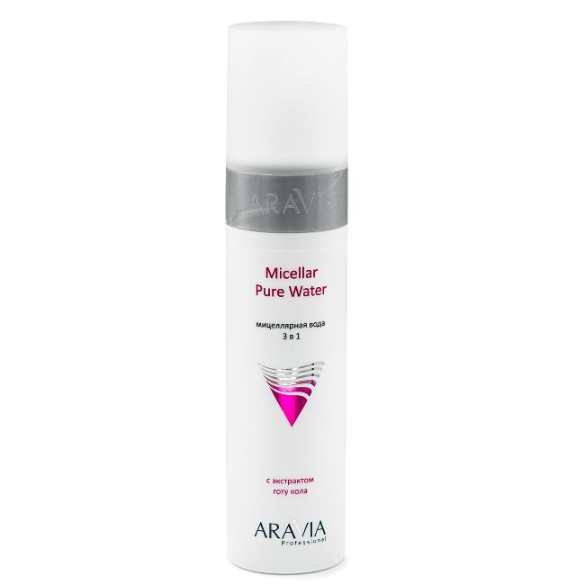 Мицеллярная вода 3 в 1 с экстрактом готу кола Micellar Pure Water, 250мл "ARAVIA Professional"