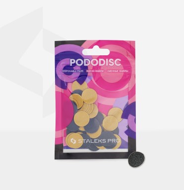 Сменные файлы для педикюрного диска белые PODODISC STALEKS PRO S 80 грит (50 шт) PDF-15-80W