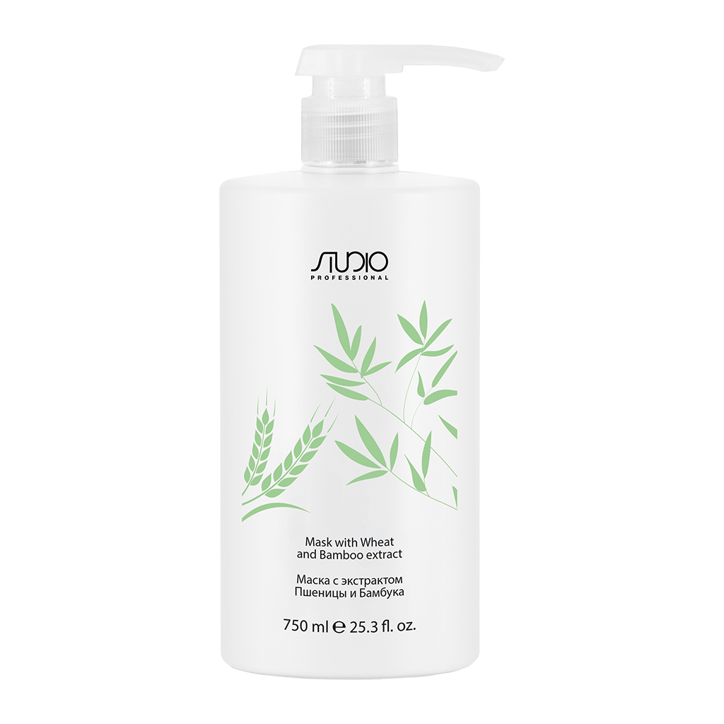 Питательная восстанавл. маска для волос с экстрактом пшеницы и бамбука 750мл Studio Professional