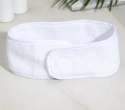 Повязка д/волос на липучке Махровая, Белый, 1 шт/упк, 03-843