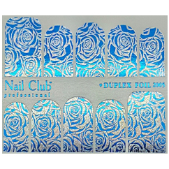 Слайдер-дизайн 2005 фон - серебро песок  узор - голубая фольга NC