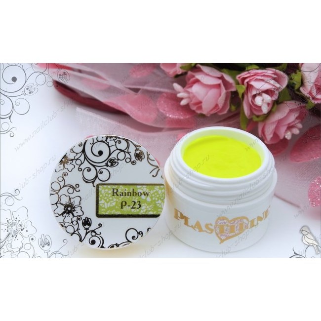 Гель-пластилин P-23 Rainbow (лимонный неон) Nail Club