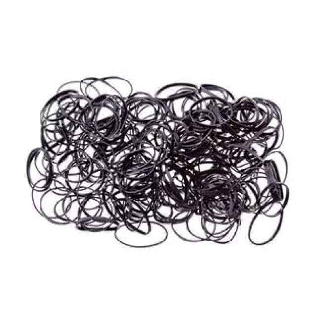 RES036 Резинки для волос DEWAL,силиконовые, черные, mini 100шт/уп