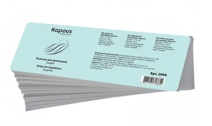 Полоски для депиляции графитовые 7*20 см, 100 шт/уп Kapous