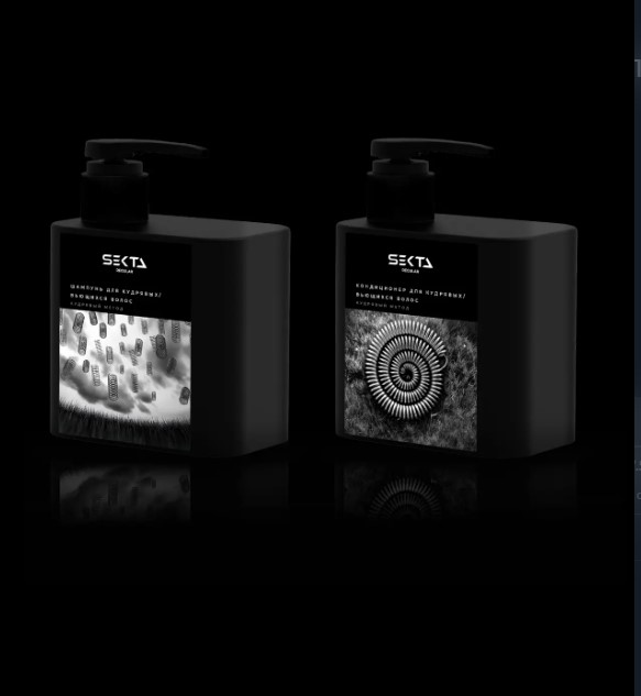 Набор для кудрявых/вьющихся волос: Шампунь + Кондиционер (2 х 500 мл)Hair Sekta 