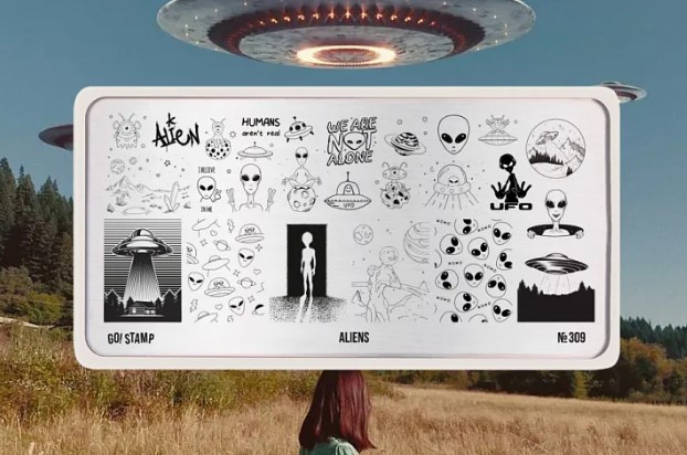 Пластина для стемпинга 309 Aliens Go! Stamp
