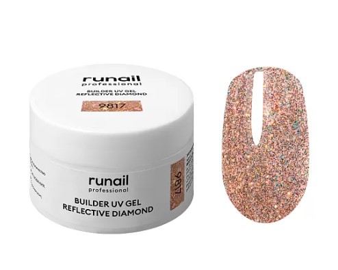 Моделирующий УФ-гель светоотражающий BUILDER UV GEL REFLECTIVE DIAMOND, 15г №9817