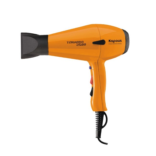 Фен профессиональный для укладки волос "Tornado 2500" Kapous, оранжевый