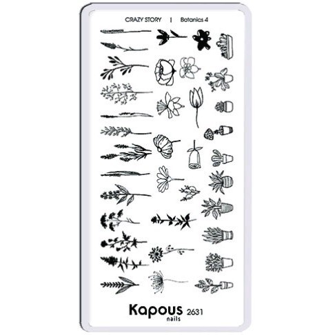 Пластина для стемпинга Botanics 4 «Crazy story» Kapous