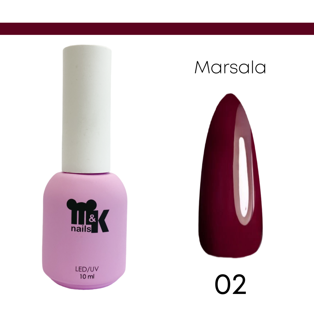 Гель-лак Marsala №02, 10мл M&K nails