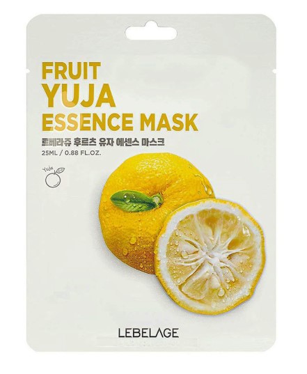 Маска тканевая для лица с экстрактом юдзу / Lebelage Fruit Yuja Essence Mask 25 мл