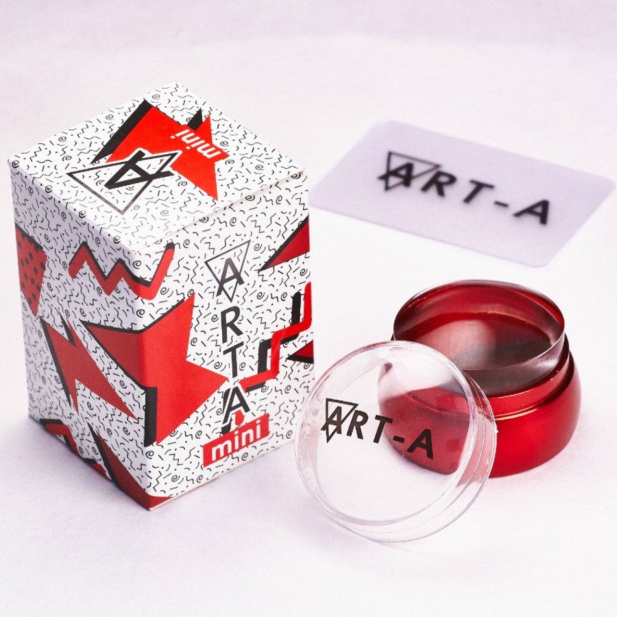 Штамп мини красный 3.5см + скрапер Art-A
