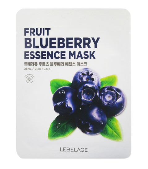 Маска тканевая для лица с экстрактом черники / Lebelage Fruit Blueberry Essence Mask 25 мл