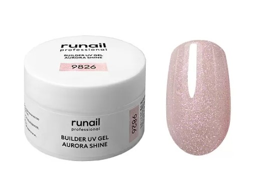 Моделирующий УФ-гель c шиммером BUILDER UV GEL AURORA SHINE, 15г №9826