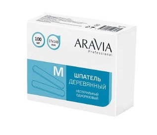 Шпатель деревянные одноразовые размер M 100шт "ARAVIA Professional"