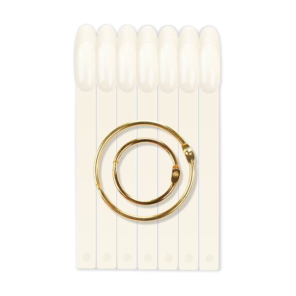 Типсы на веере Миндаль цвет Натуральный (50 шт +2 золотых кольца)