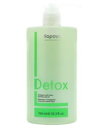 Шампунь для волос с Сельдереем и маслом семени Льна серии "Detox" Kapous 750мл