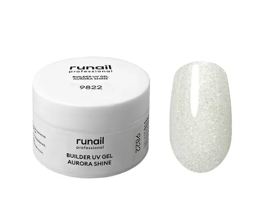 Моделирующий УФ-гель c шиммером BUILDER UV GEL AURORA SHINE, 15г №9822 ЧЗ